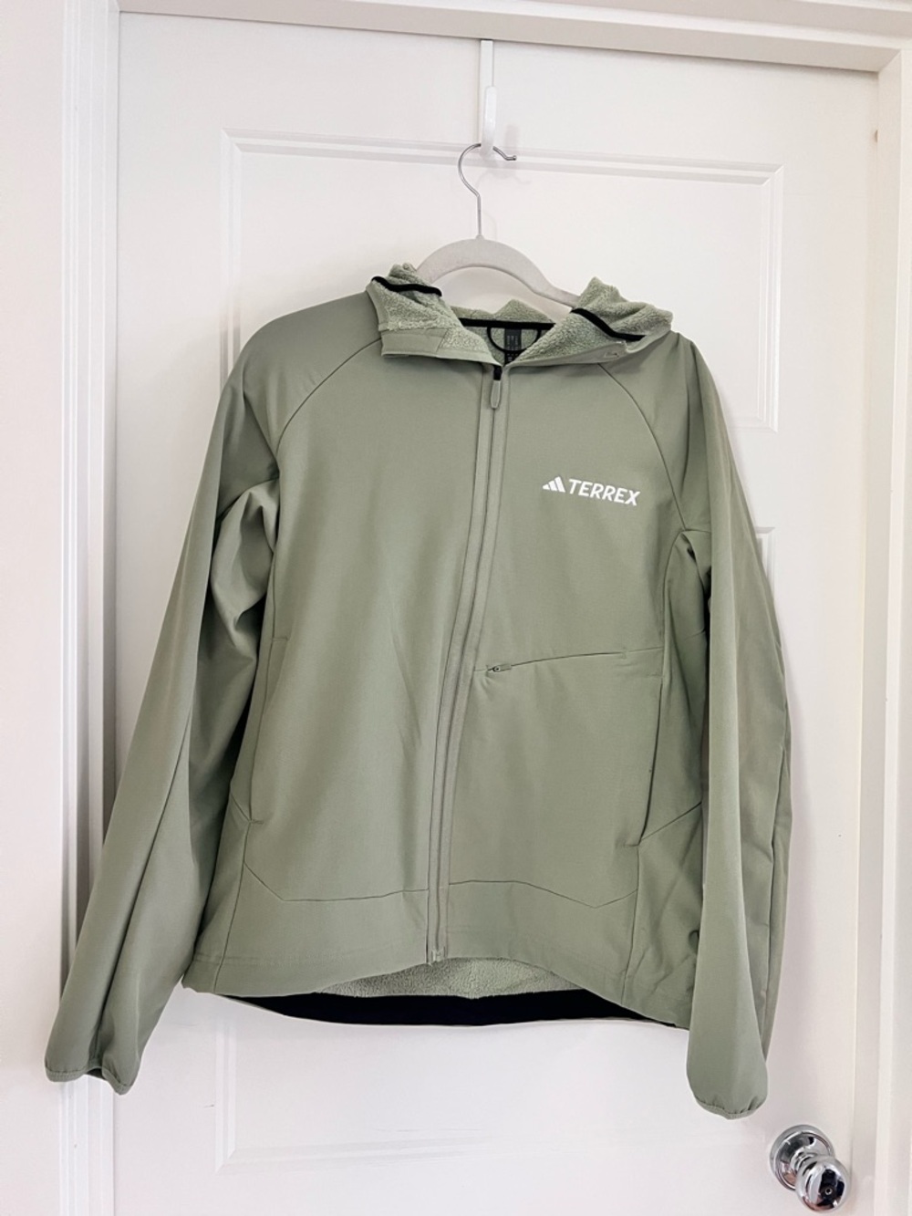 adidas TERREX Olive Softshell Jacket with White Logo